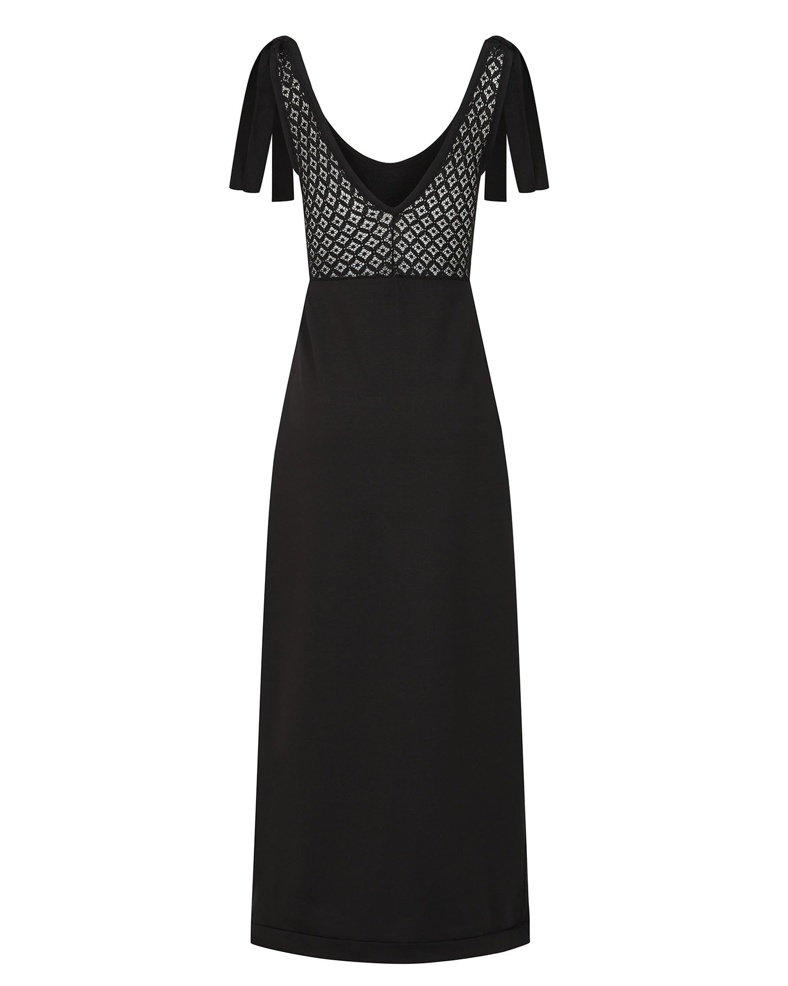 Black Lace Back Cotton Maxi Dress