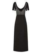 Black Lace Back Cotton Maxi Dress
