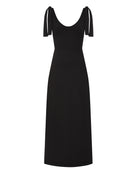 Black Lace Back Cotton Maxi Dress