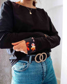 Black Long Sleeve Cotton Top