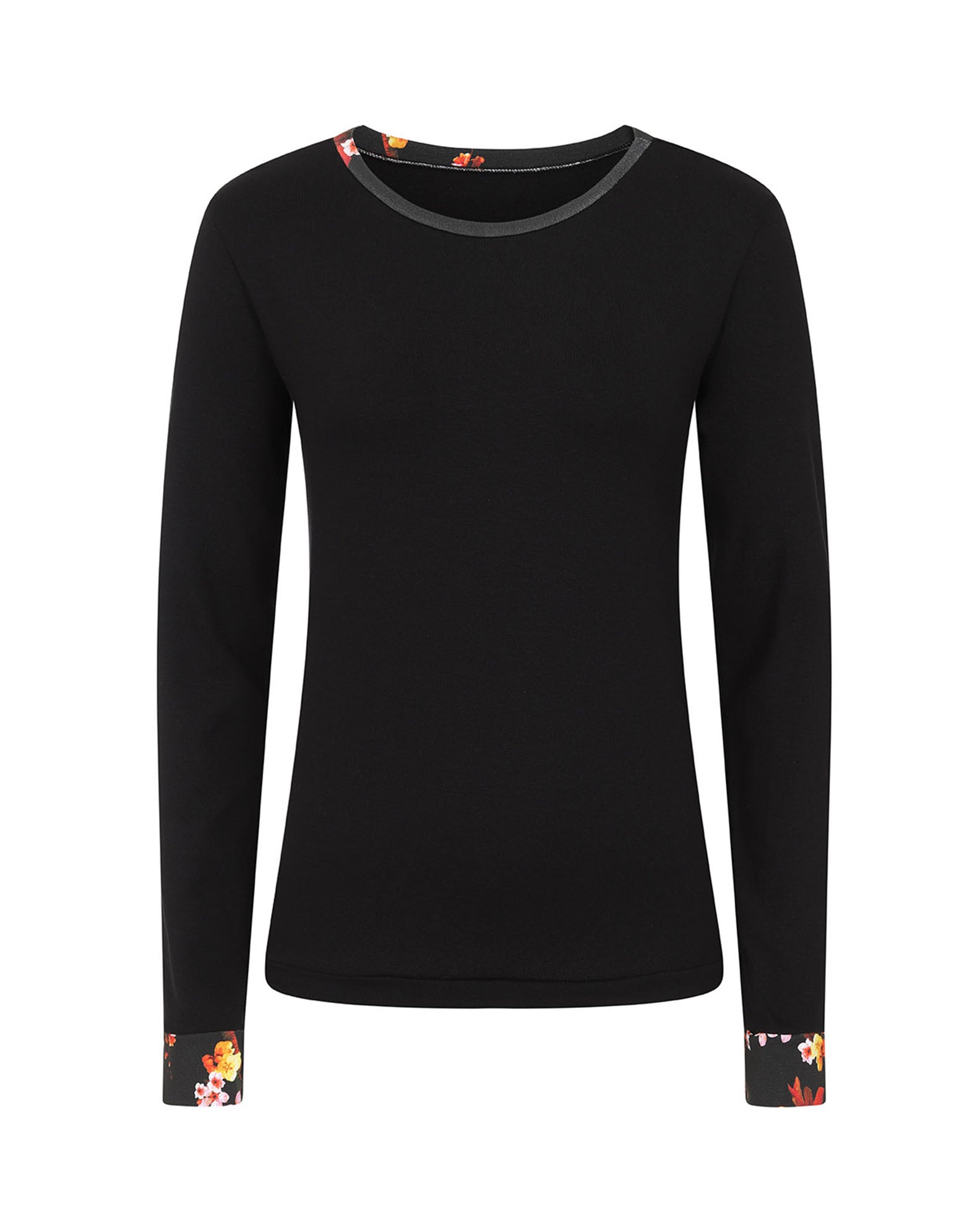 Black Long Sleeve Cotton Top