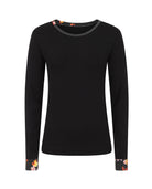 Black Long Sleeve Cotton Top