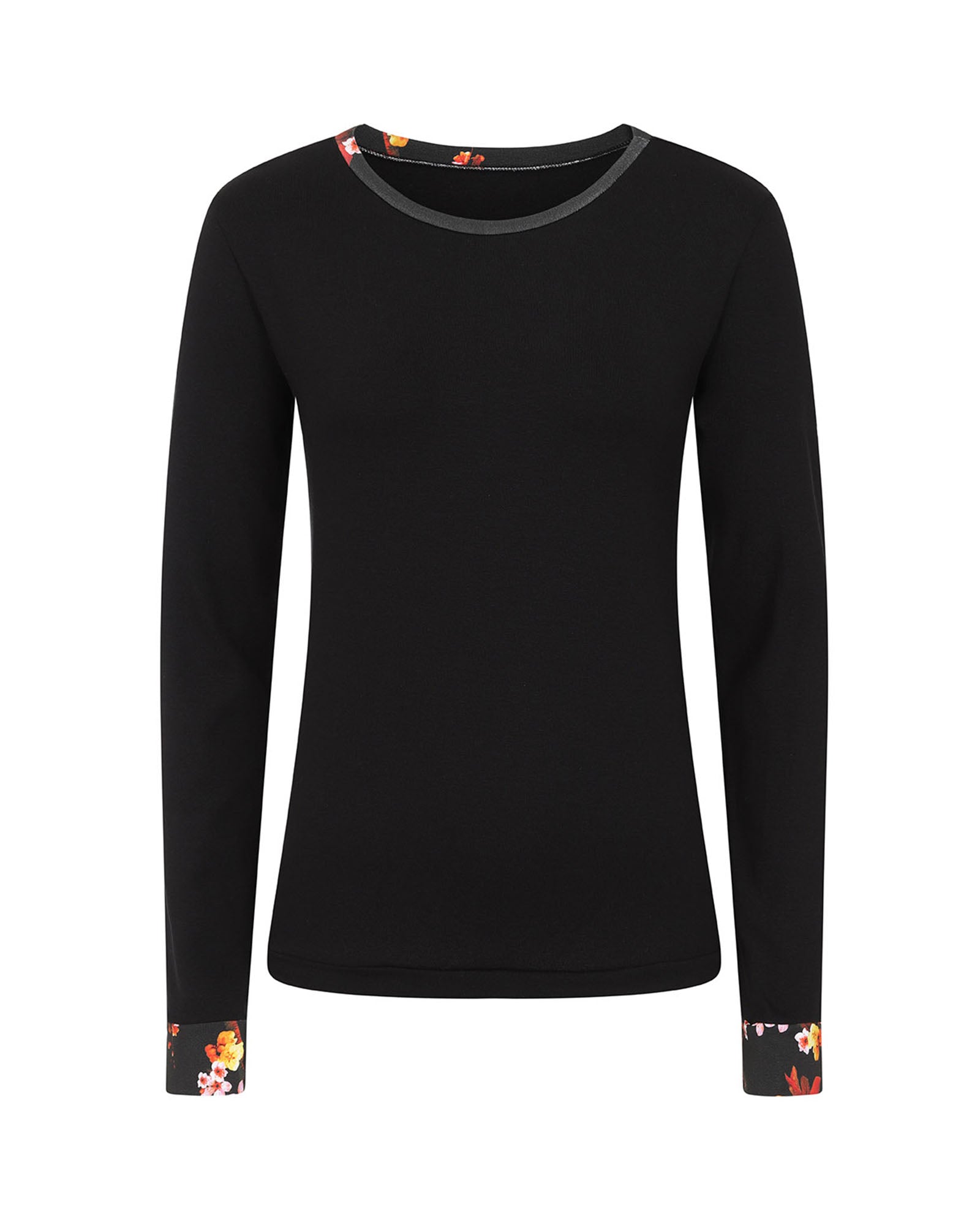 Black Long Sleeve Cotton Top