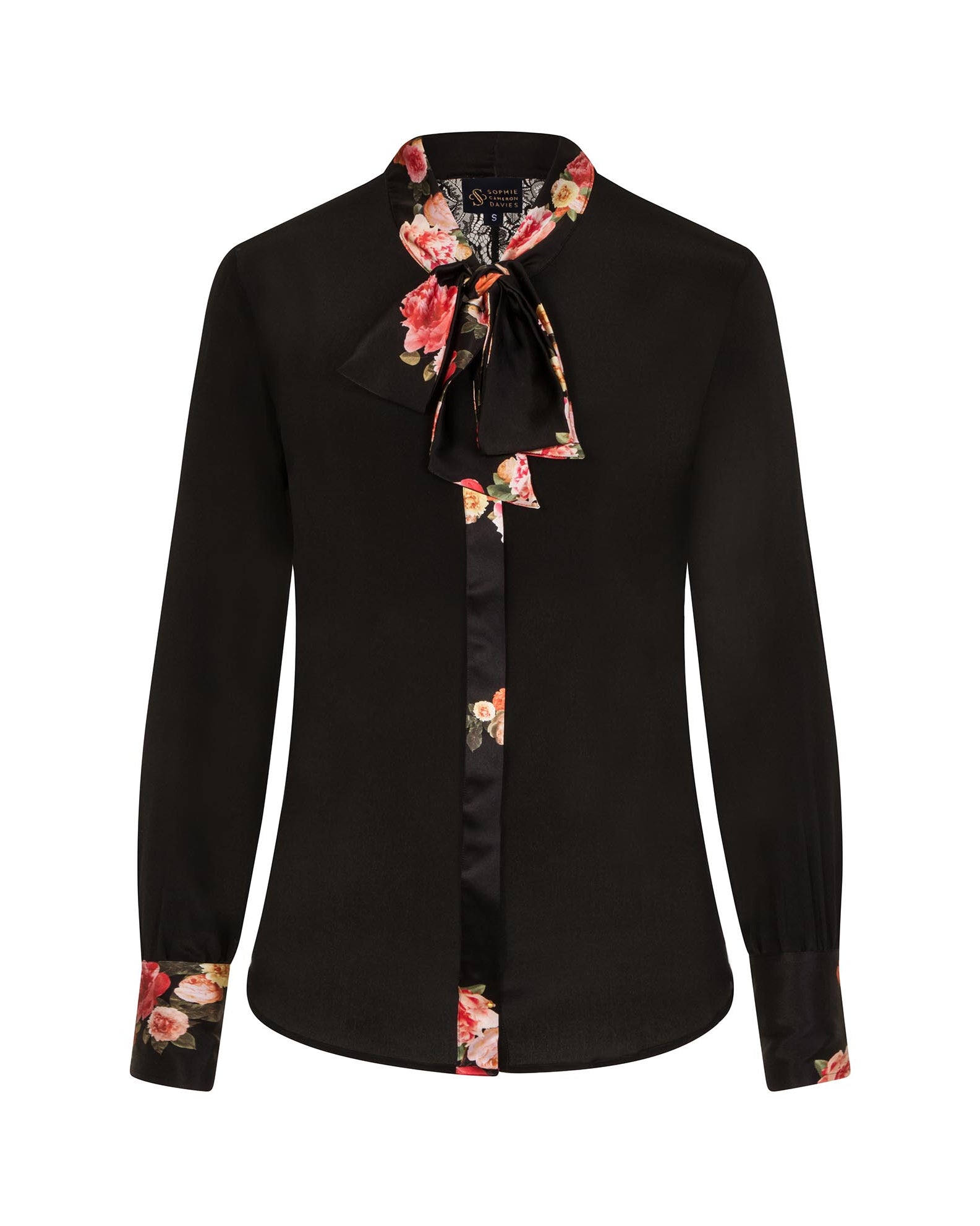 Black Silk Bow Blouse