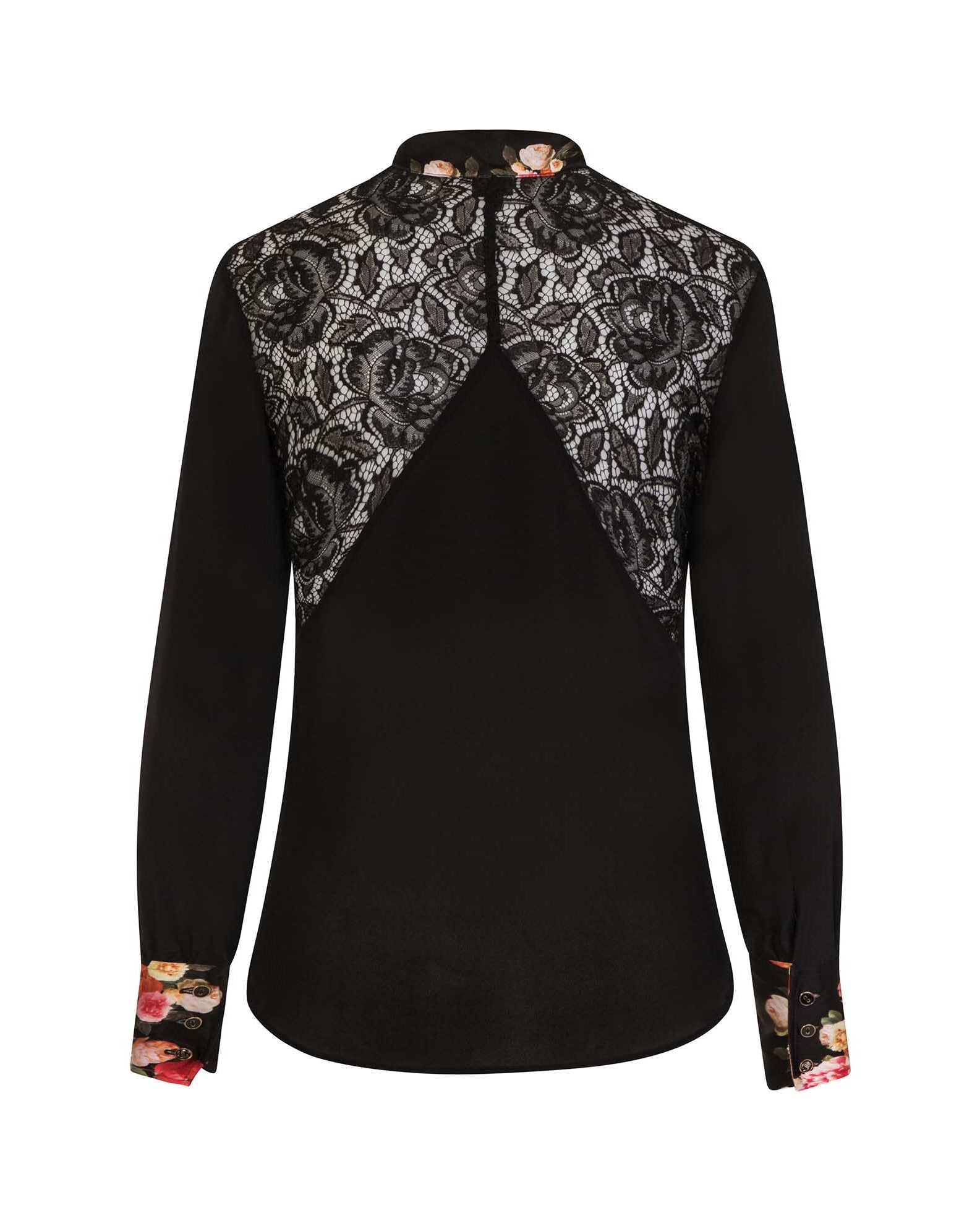 Black Silk Bow Blouse