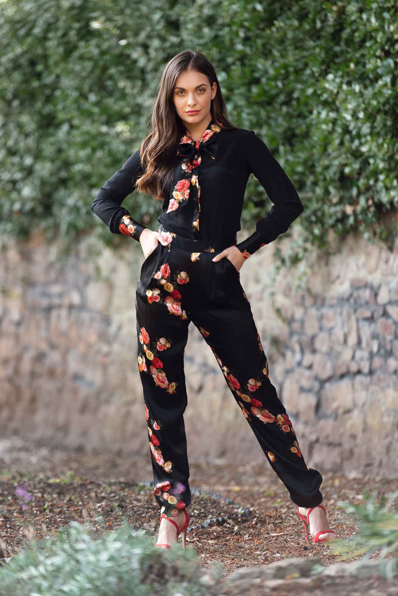 Black Silk Bow Blouse