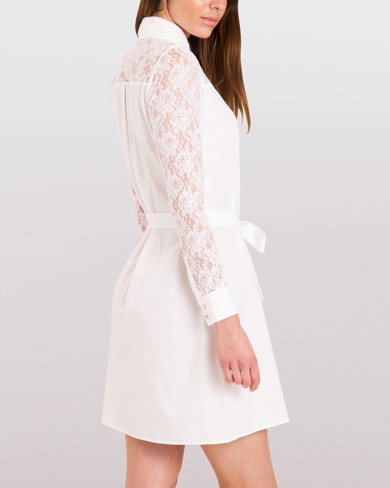 Classic Cotton Shirt Dress White