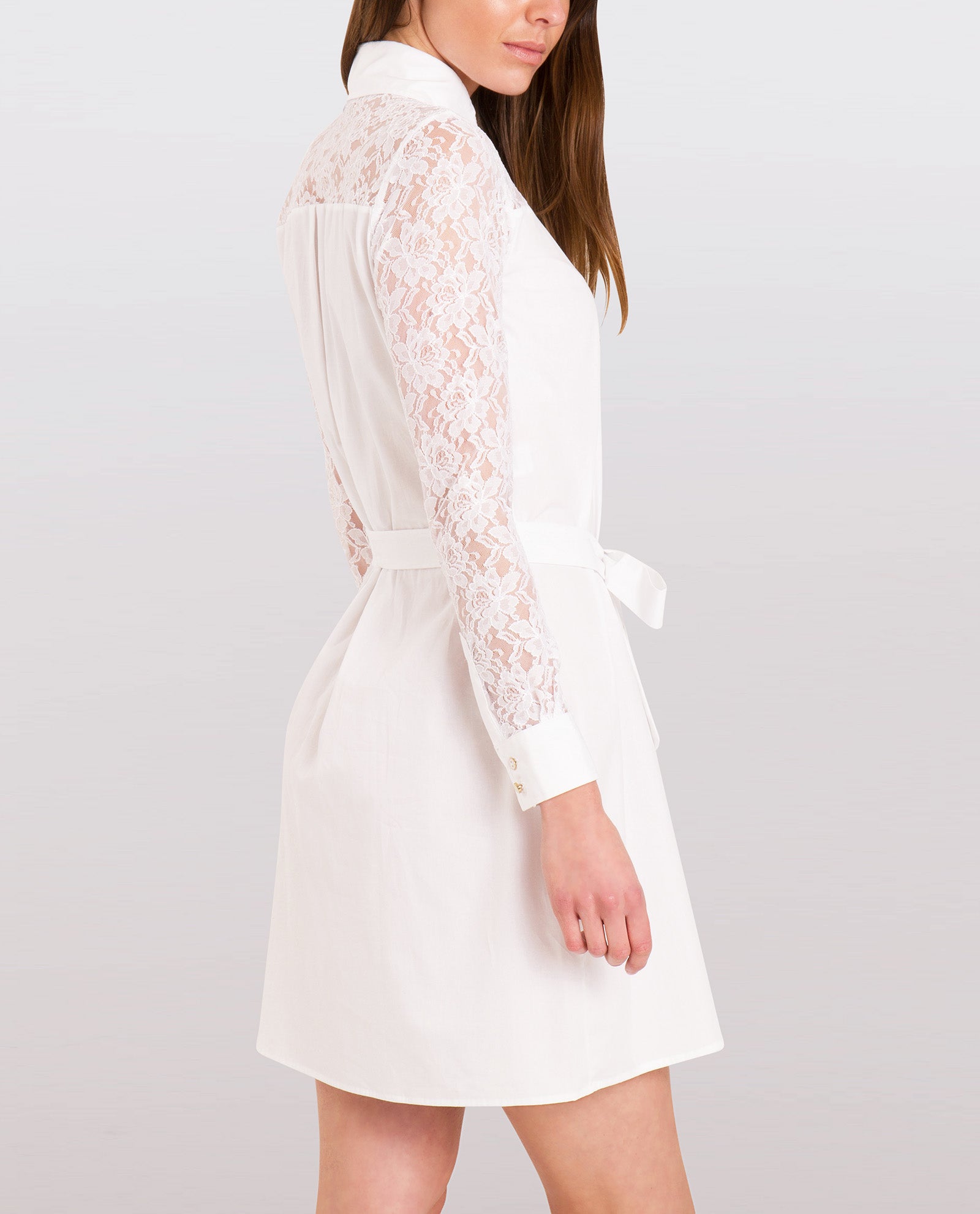 Classic Cotton Shirt Dress White