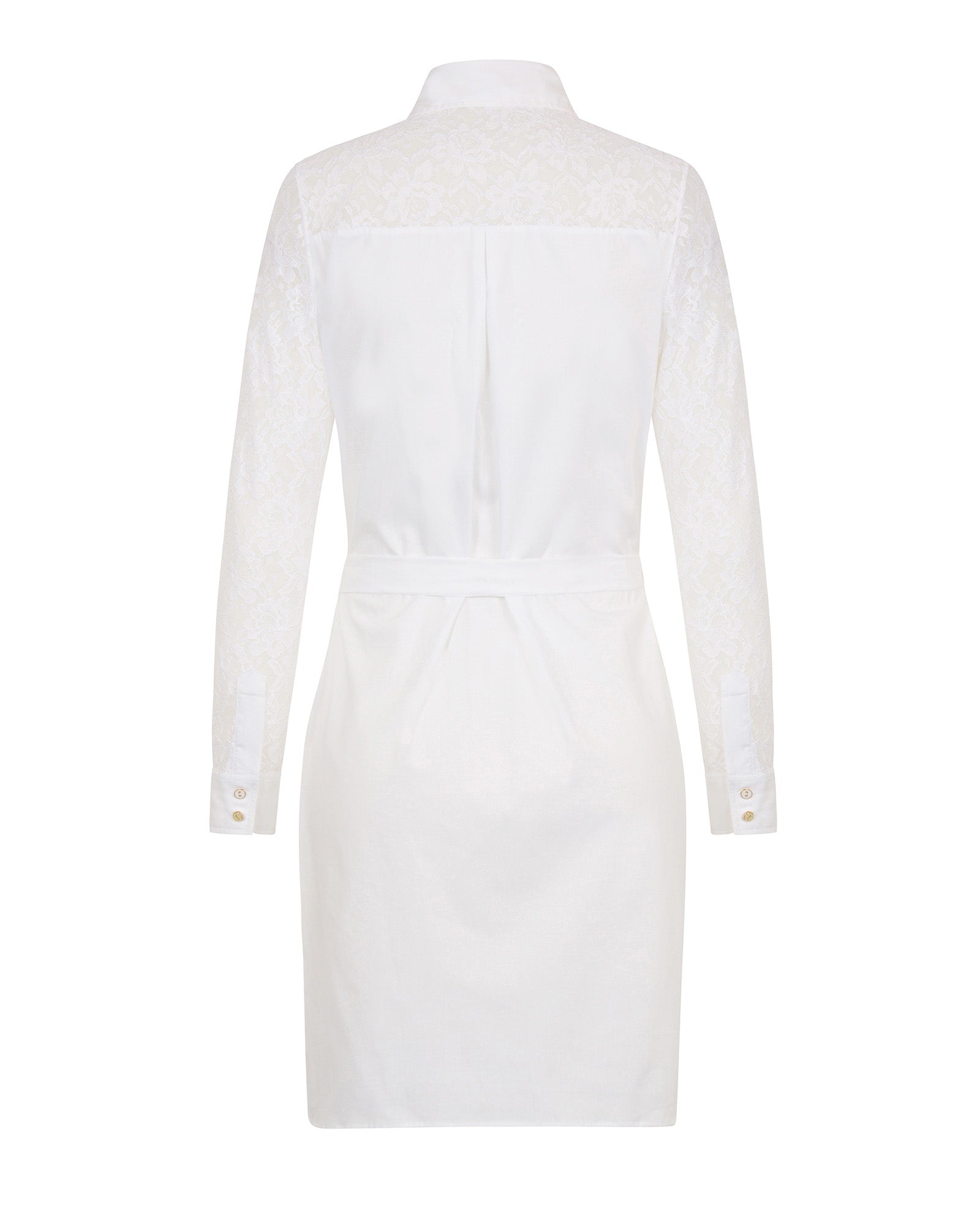 Classic Cotton Shirt Dress White
