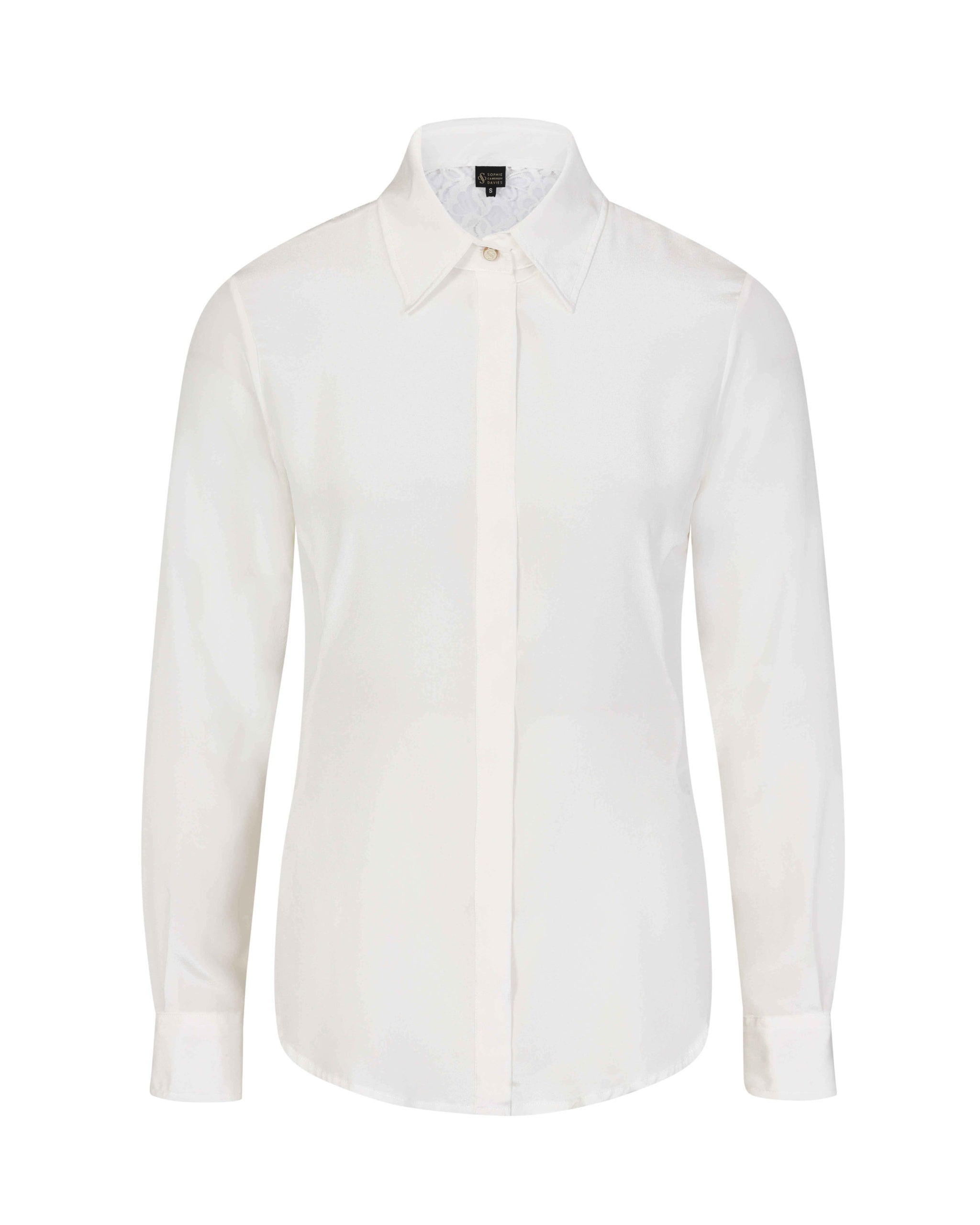 Fitted Silk Shirt White