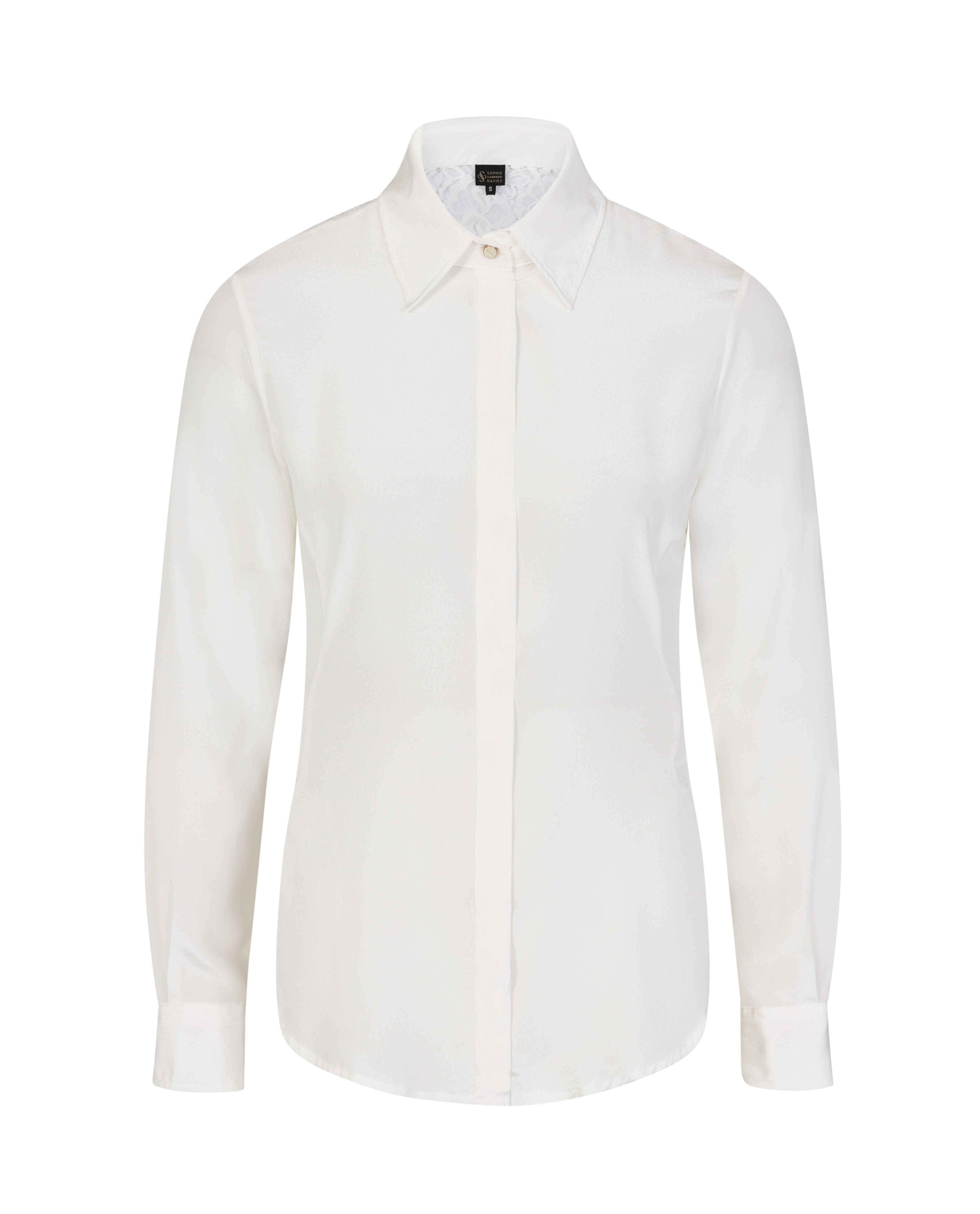 Fitted Silk Shirt White