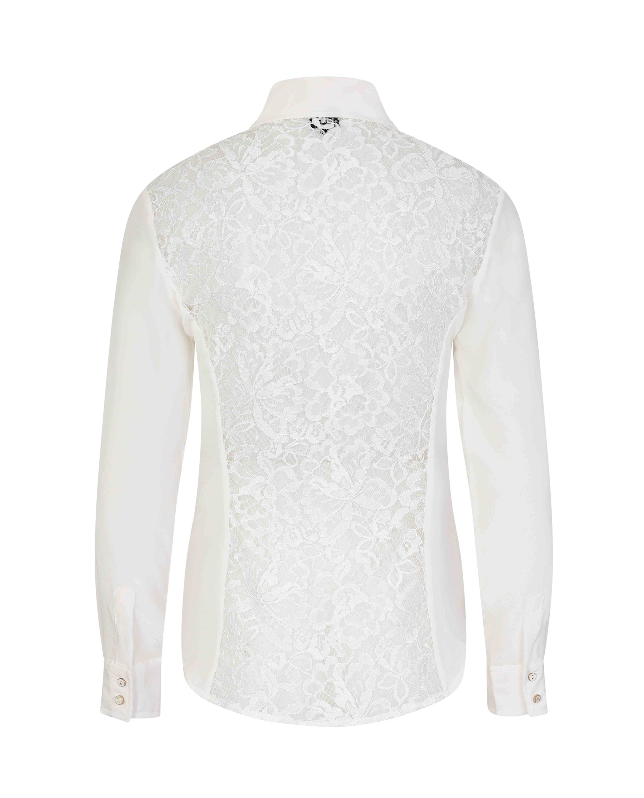 Fitted Silk Shirt White