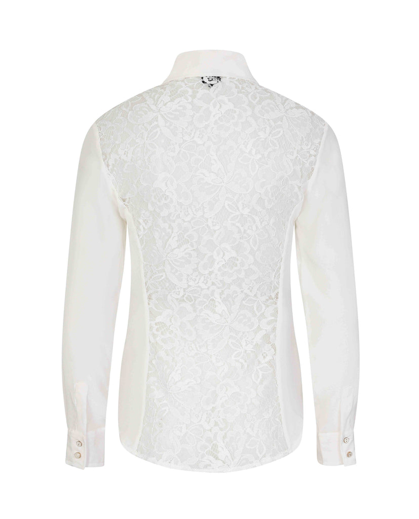 Fitted Silk Shirt White