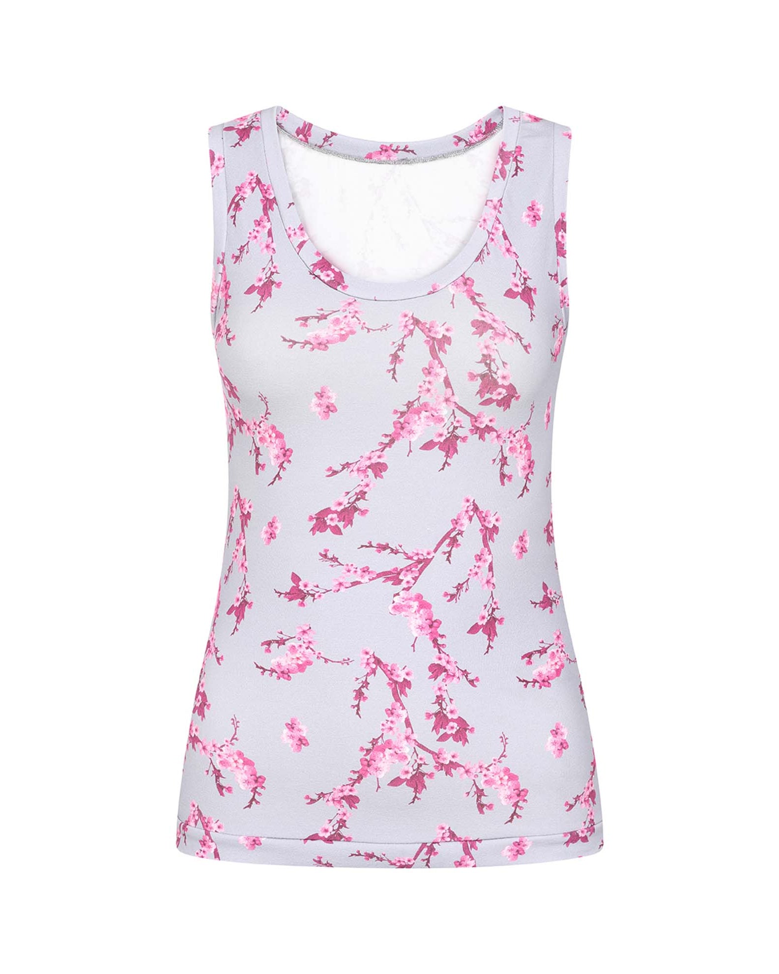 Grey & Pink Floral Vest Top SCD