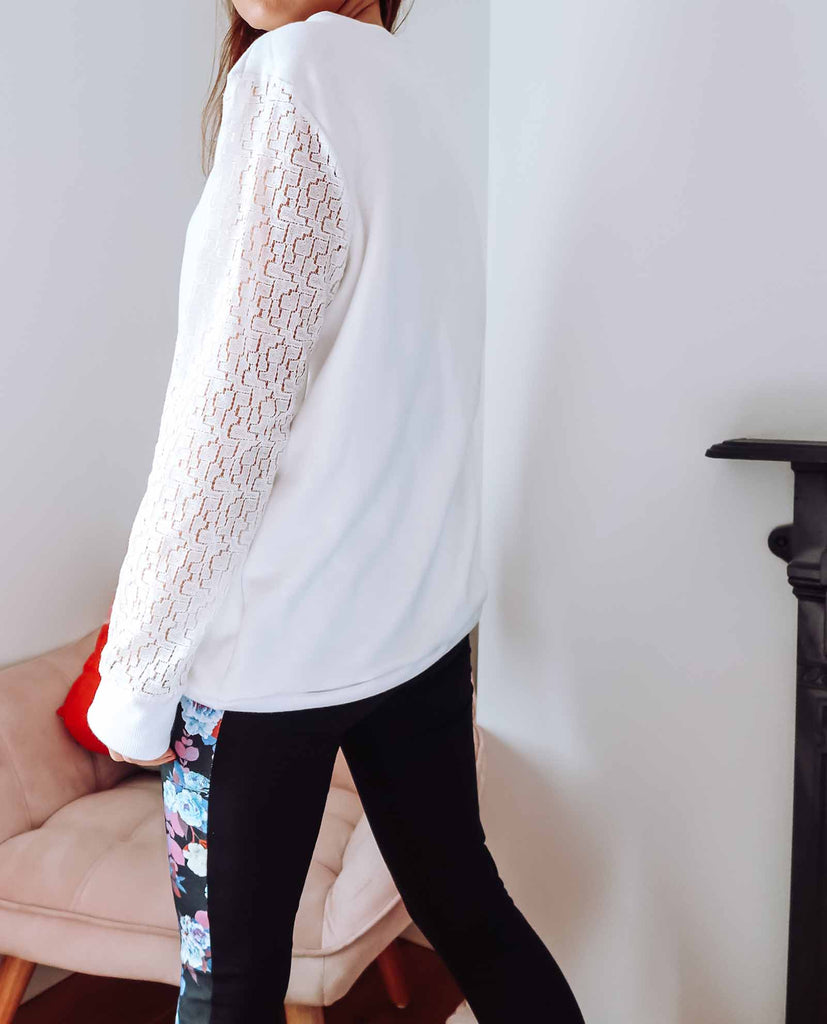 Ivory Lace Sleeve Jumper