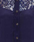 Classic Silk Shirt Navy Blue