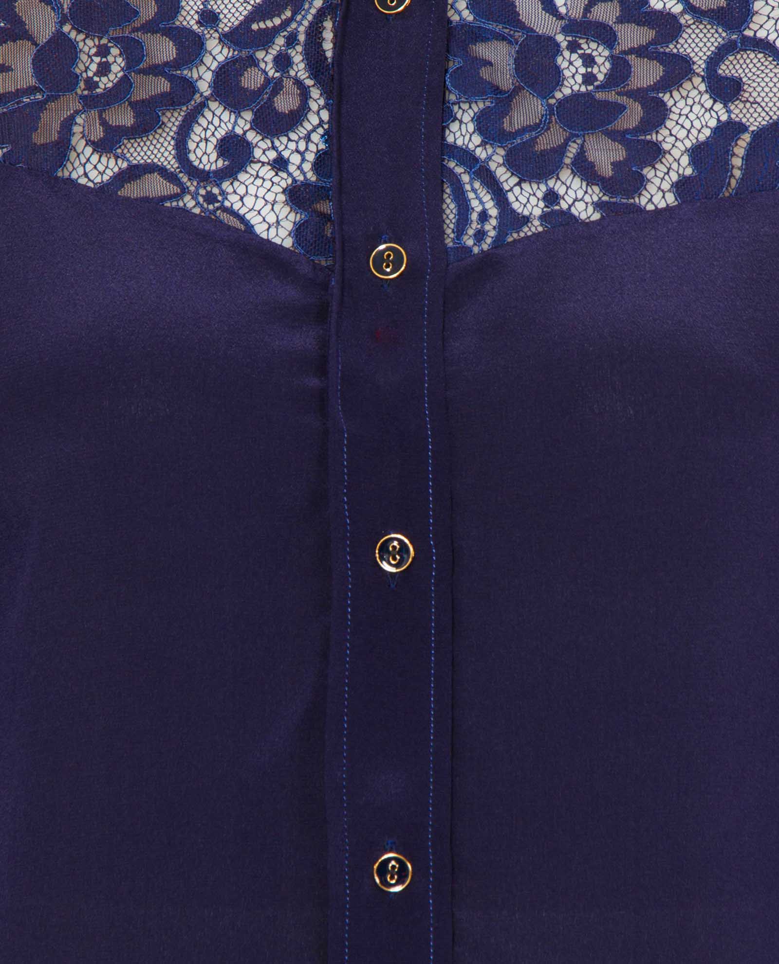 Classic Silk Shirt Navy Blue