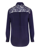 Classic Silk Shirt Navy Blue
