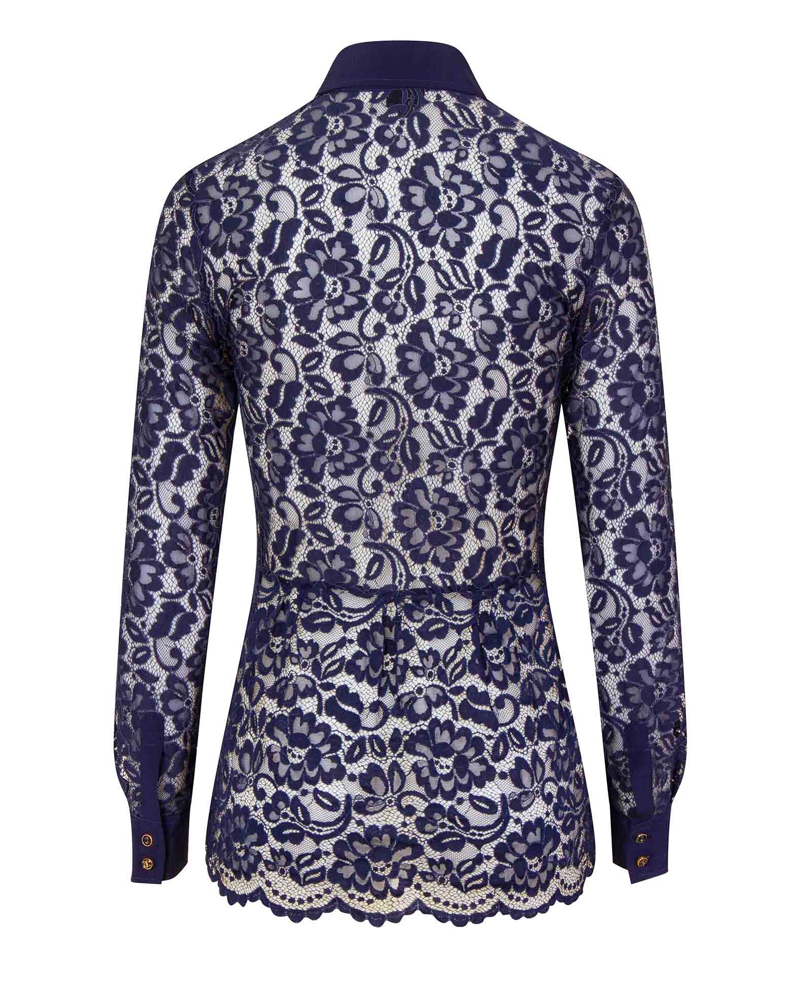 Lace Shirt Navy Blue