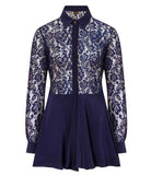 Lace Mini Dress Navy Blue