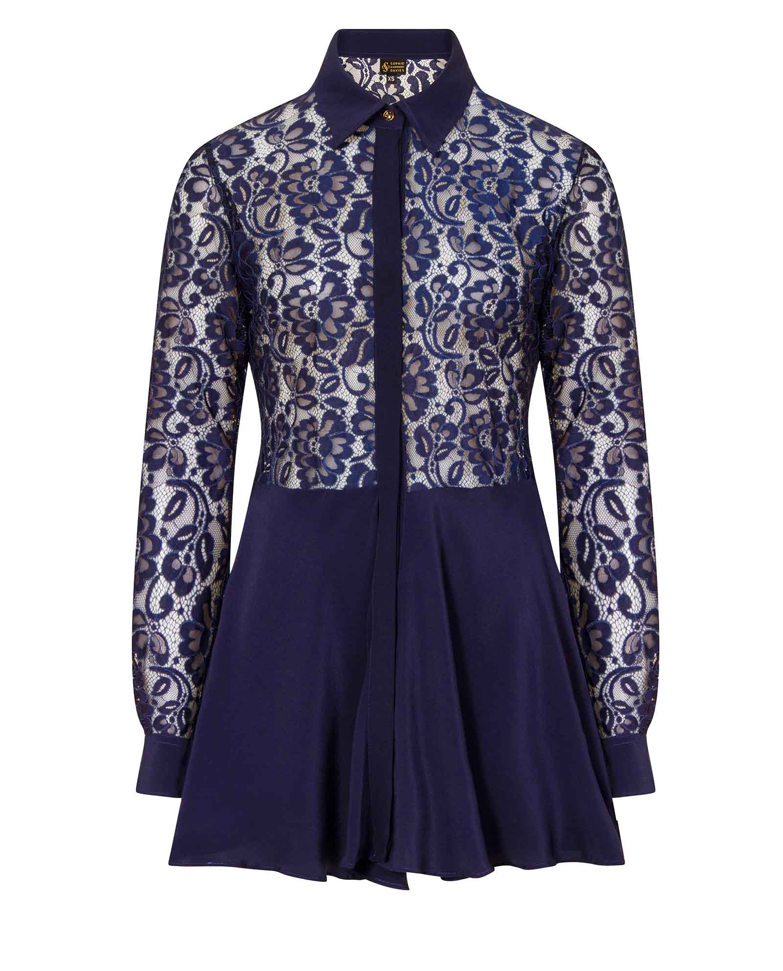 Lace Mini Dress Navy Blue