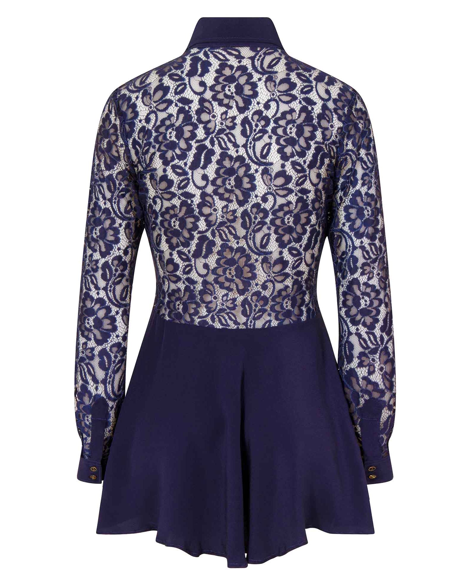 Lace Mini Dress Navy Blue