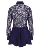 Lace Mini Dress Navy Blue