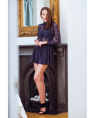 Lace Mini Dress Navy Blue