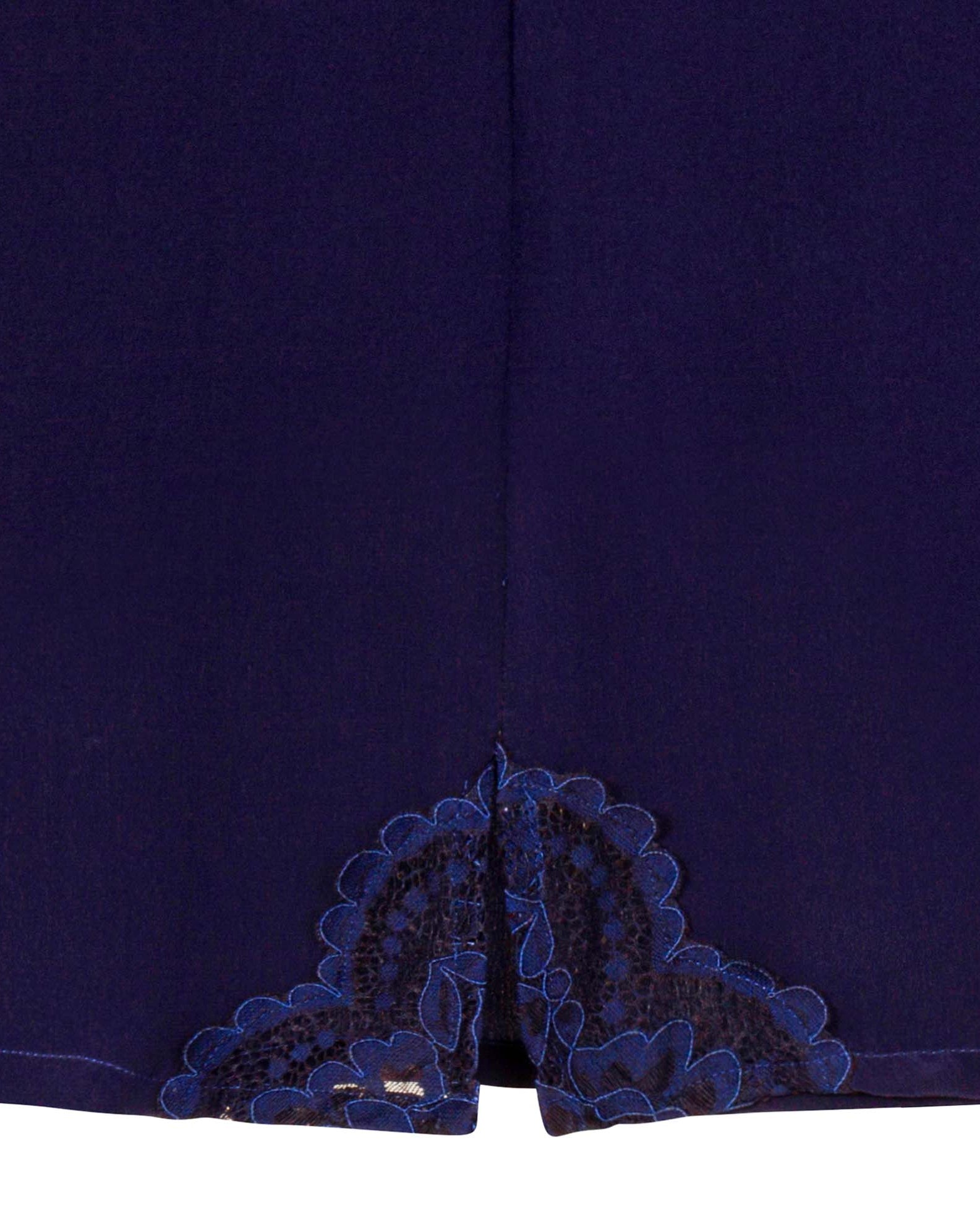 Silk Mini Skirt Navy Blue