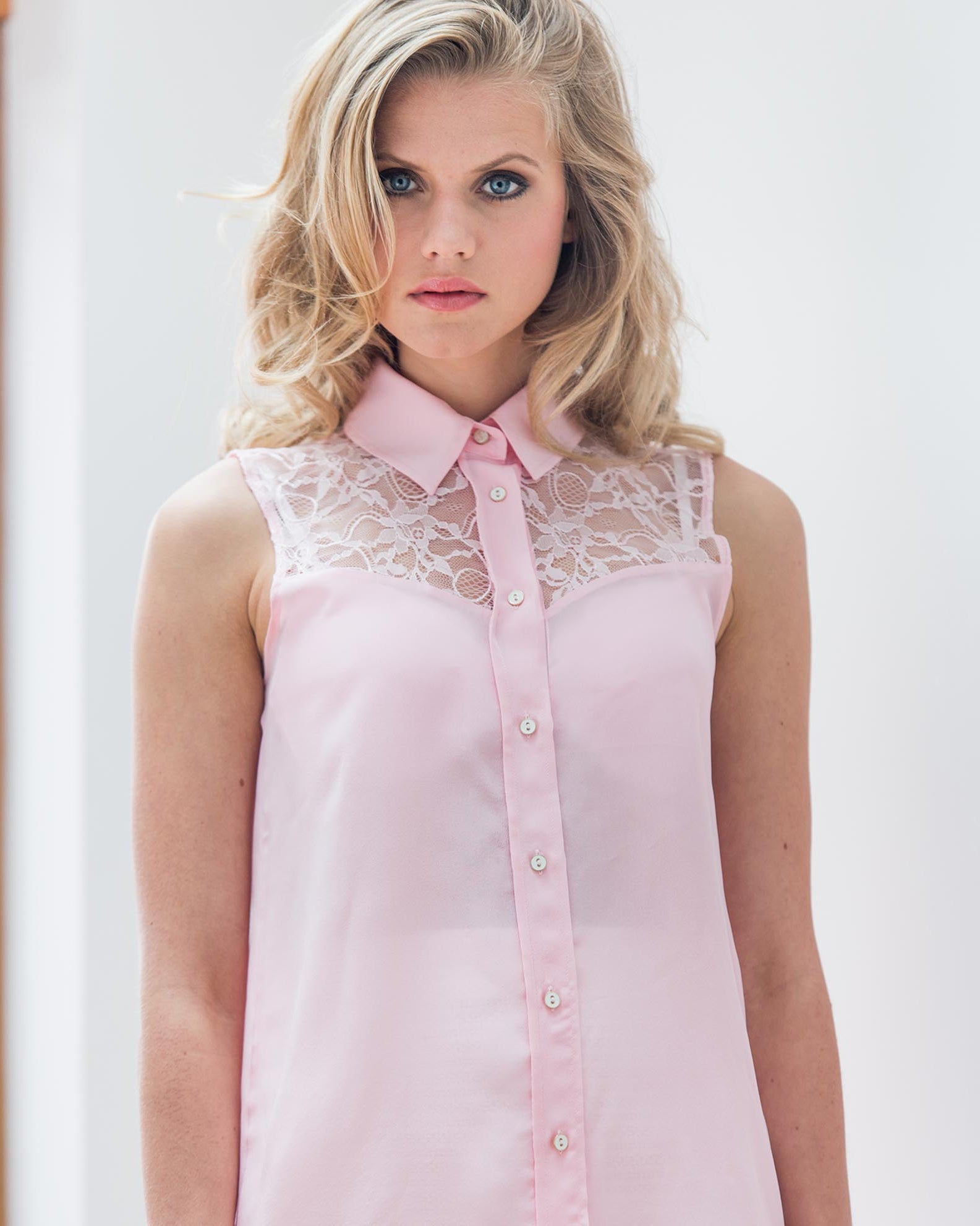Classic Silk Top Pale Pink