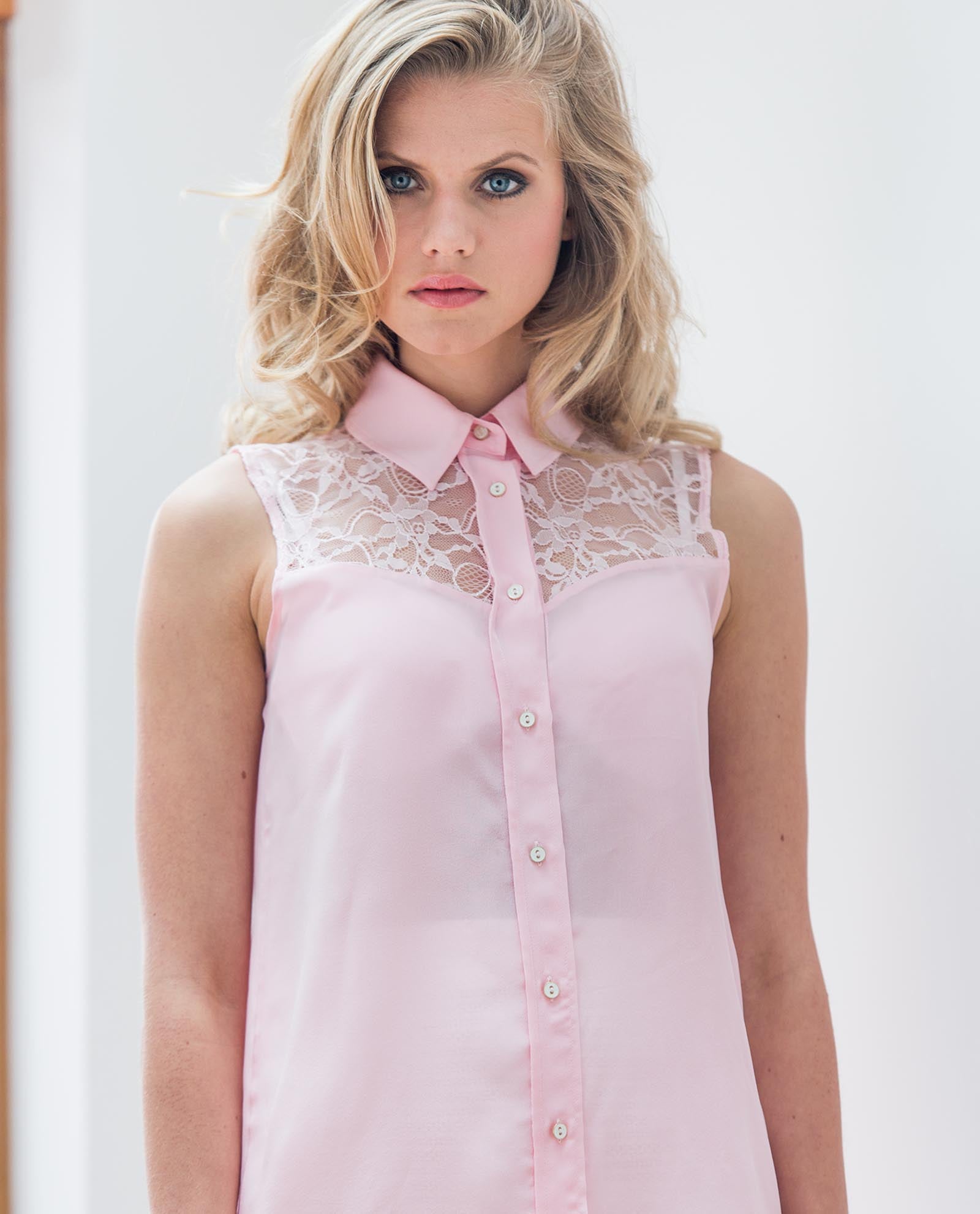 Classic Silk Top Pale Pink