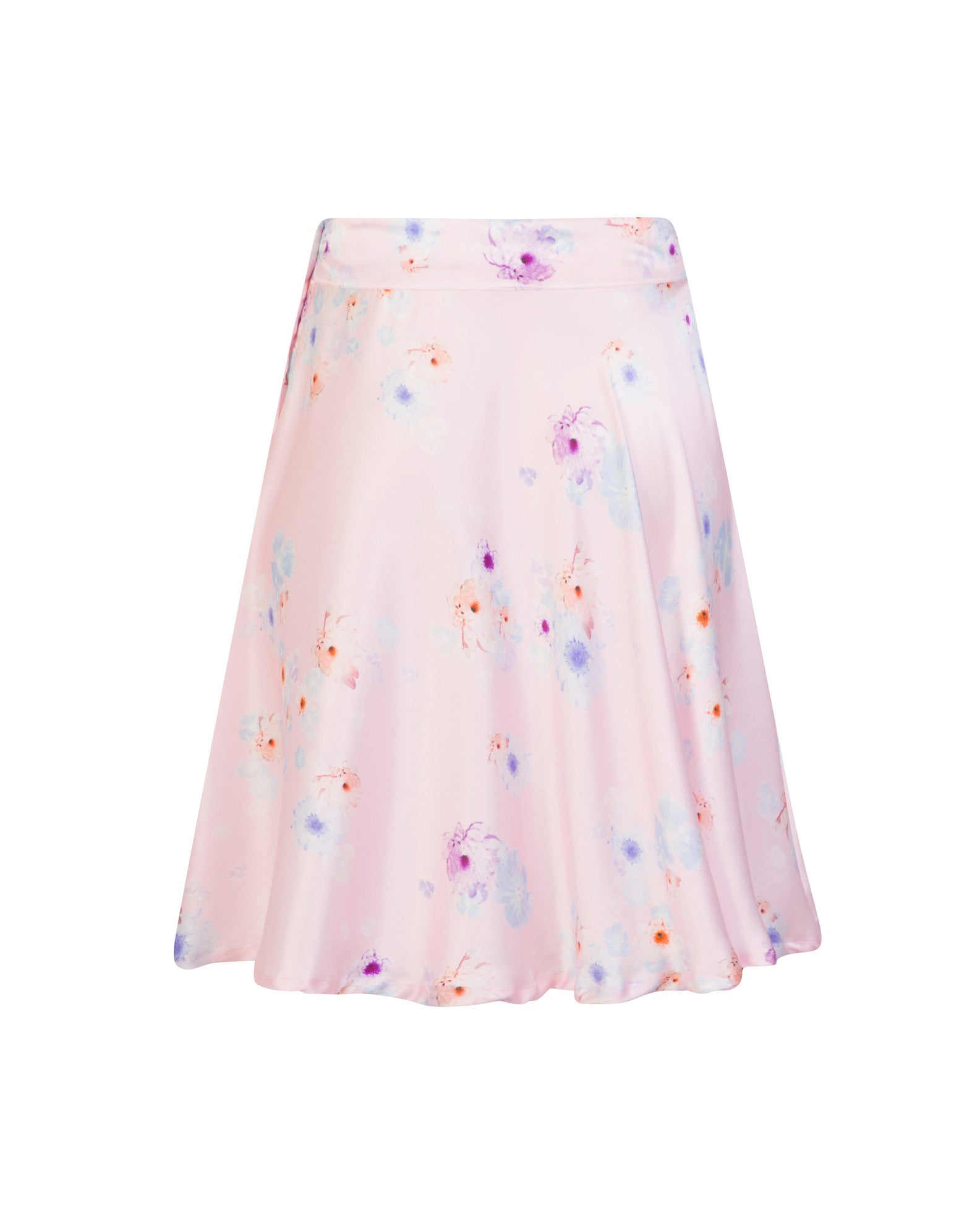 Pink Beach Flower Silk Skirt