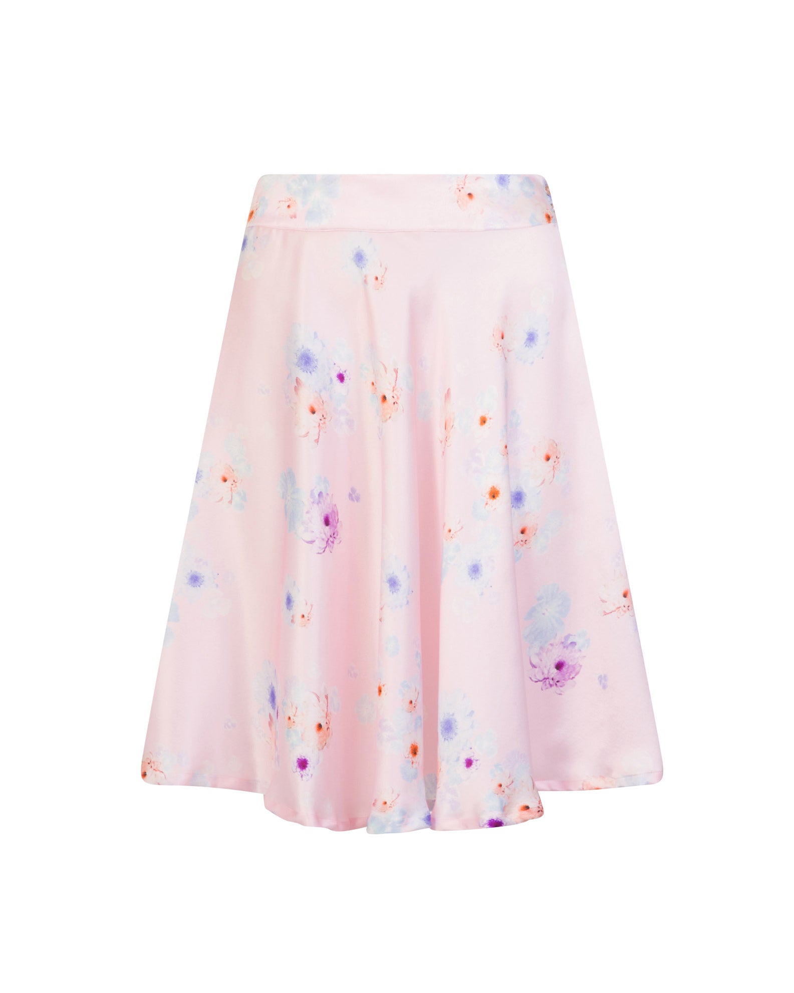 Pink Beach Flower Silk Skirt