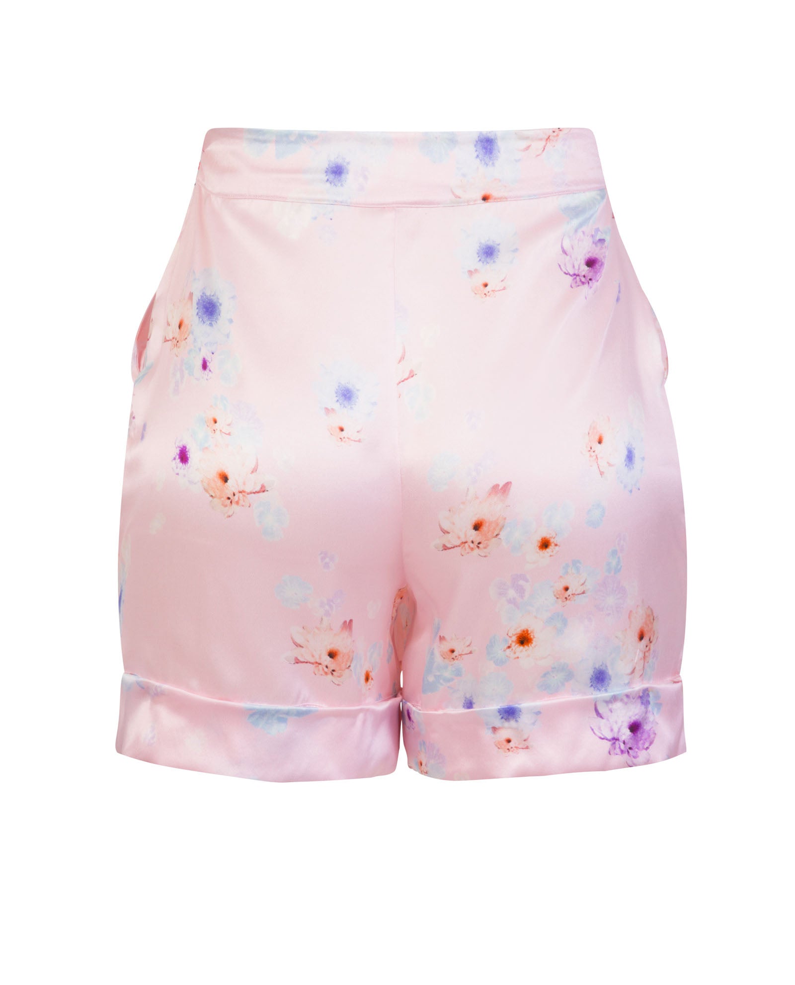 tailored silk short pink beach flower
