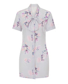 Rose Silk Bow Mini Dress