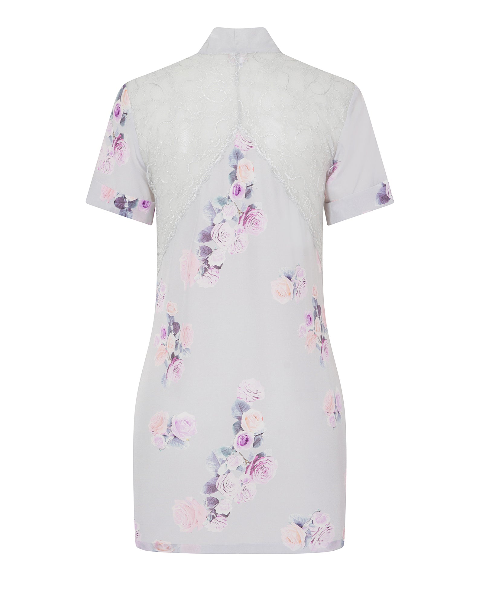 Rose Silk Bow Mini Dress