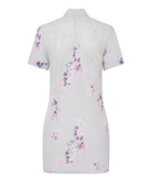 Rose Silk Bow Mini Dress