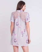 Rose Silk Bow Mini Dress