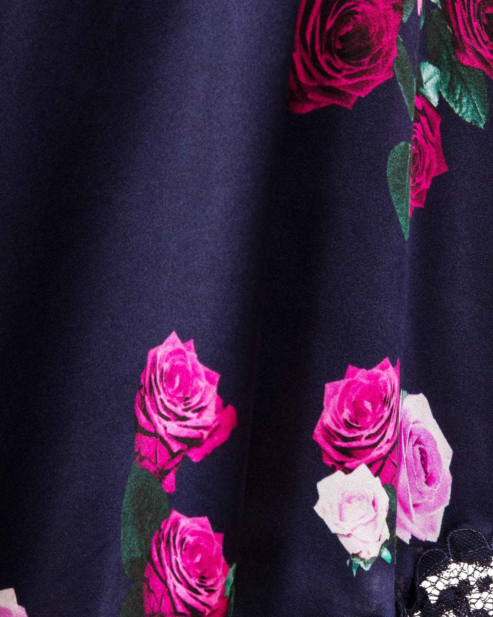 Rose Silk Midi Skirt