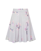 Rose Silk Midi Skirt Silver