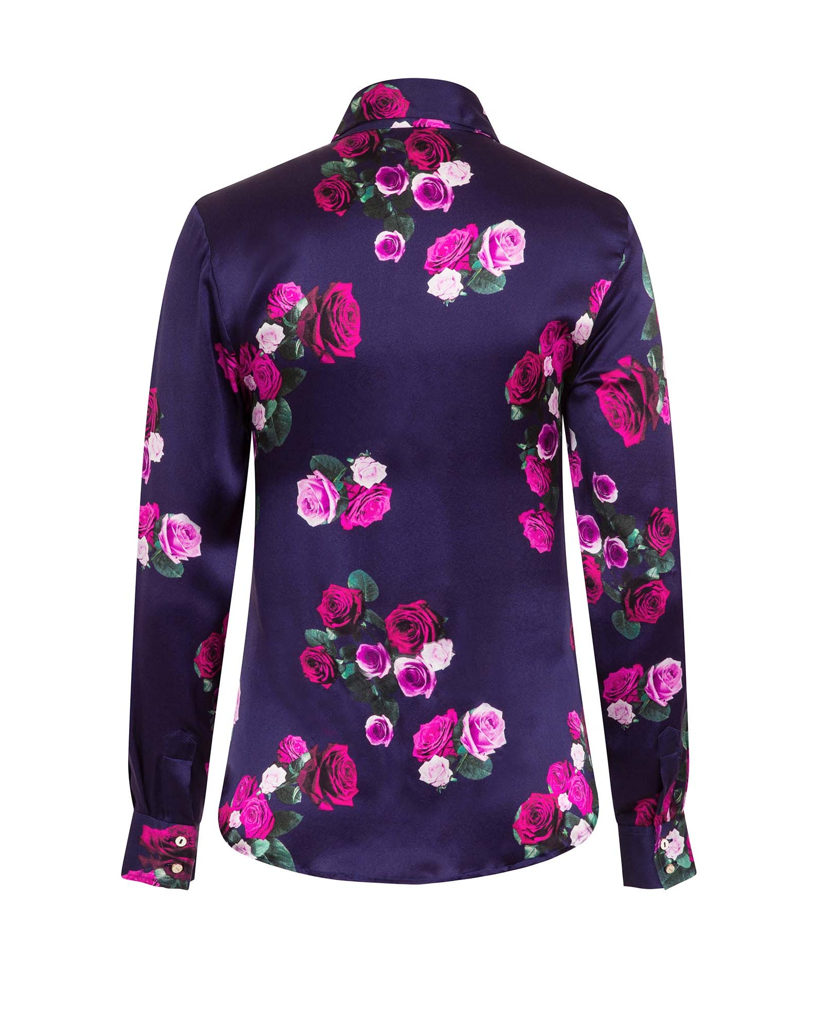 Rose Print Silk Shirt