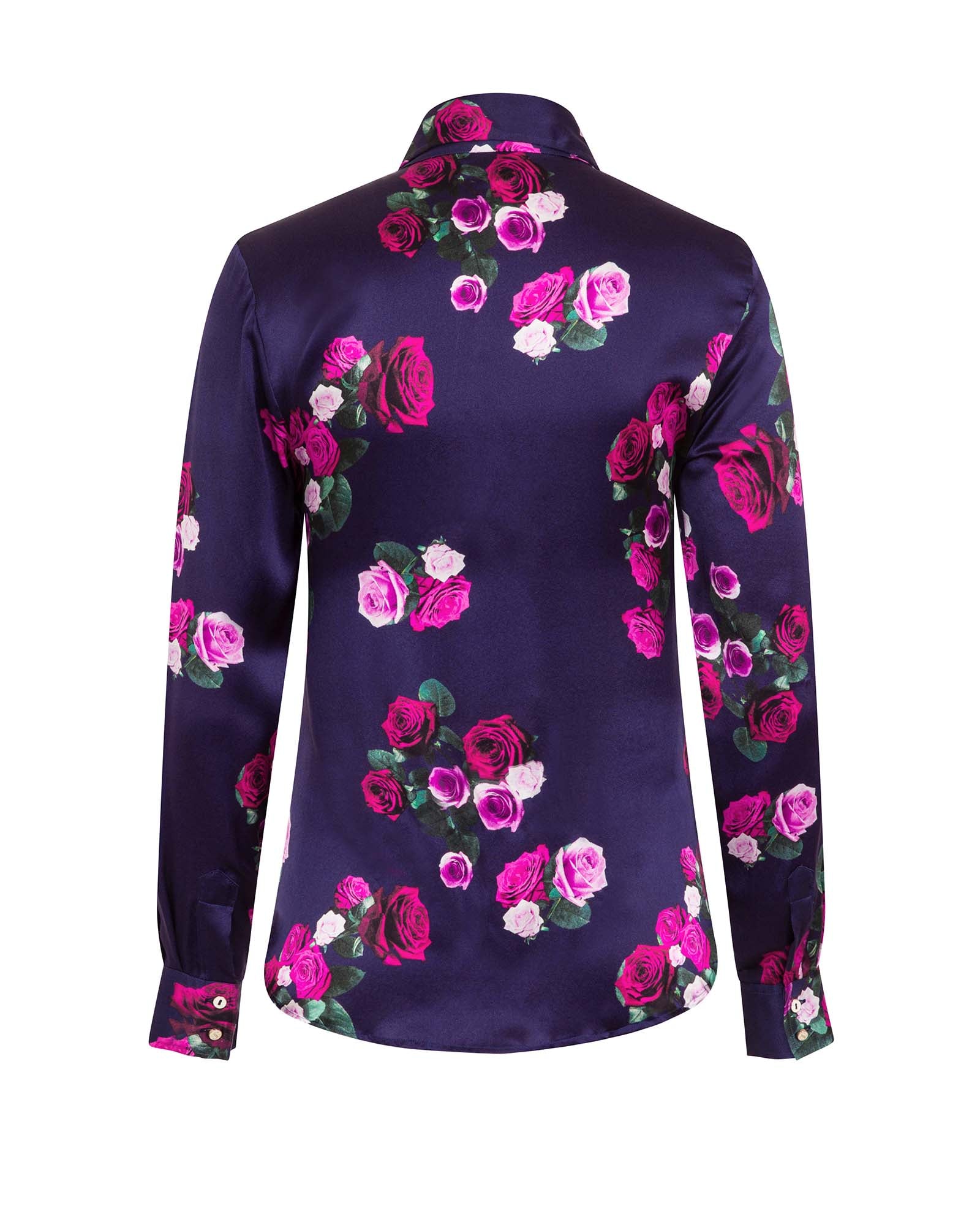 Rose Print Silk Shirt