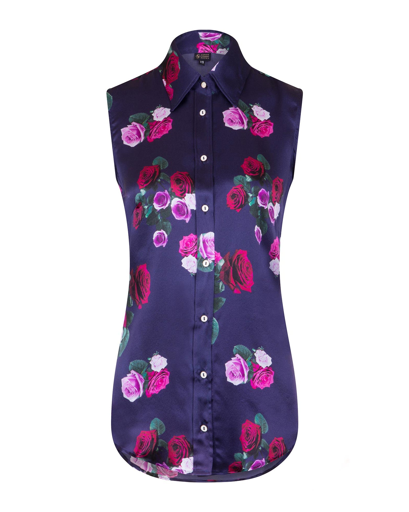 Rose Print Silk Top
