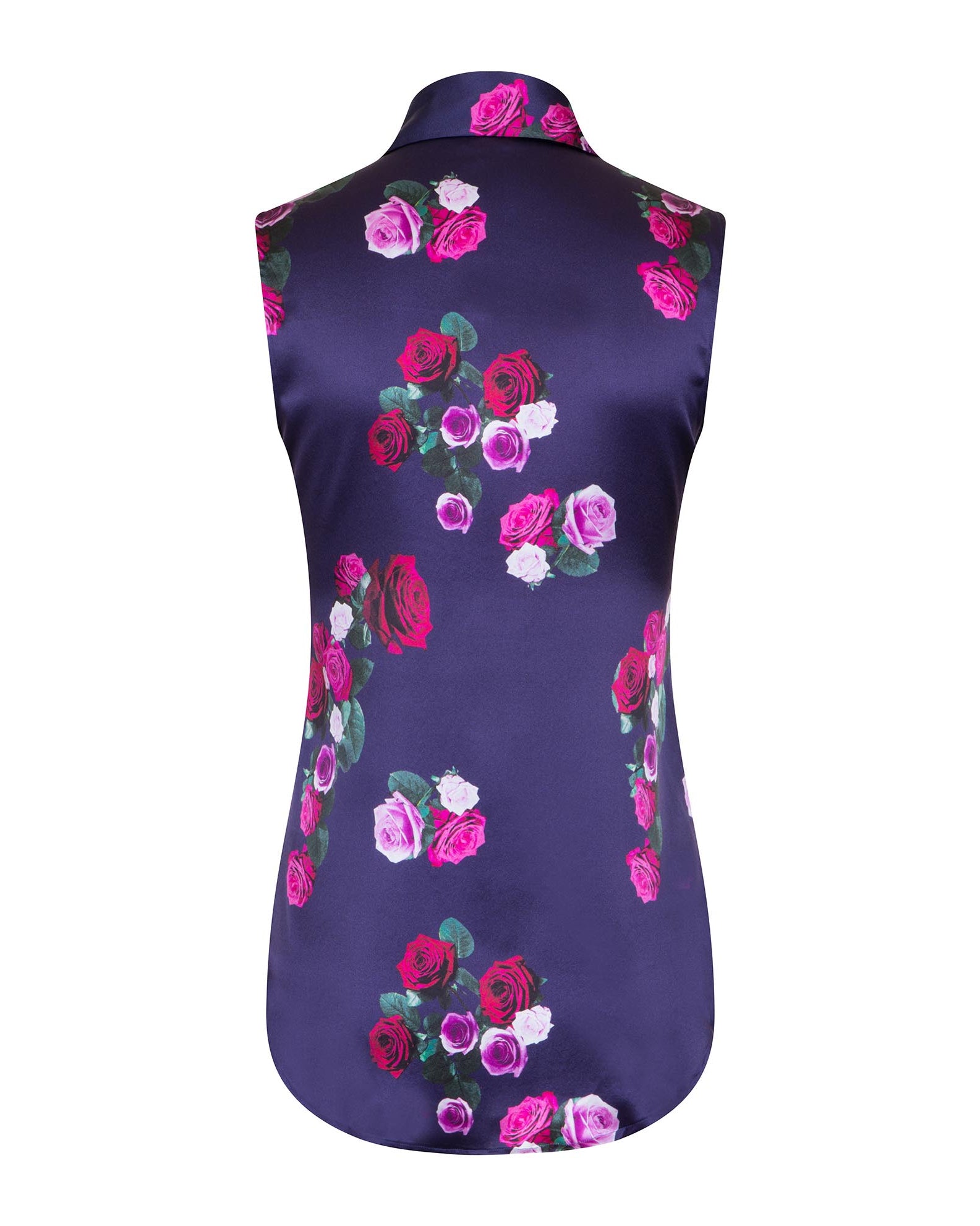 Rose Print Silk Top