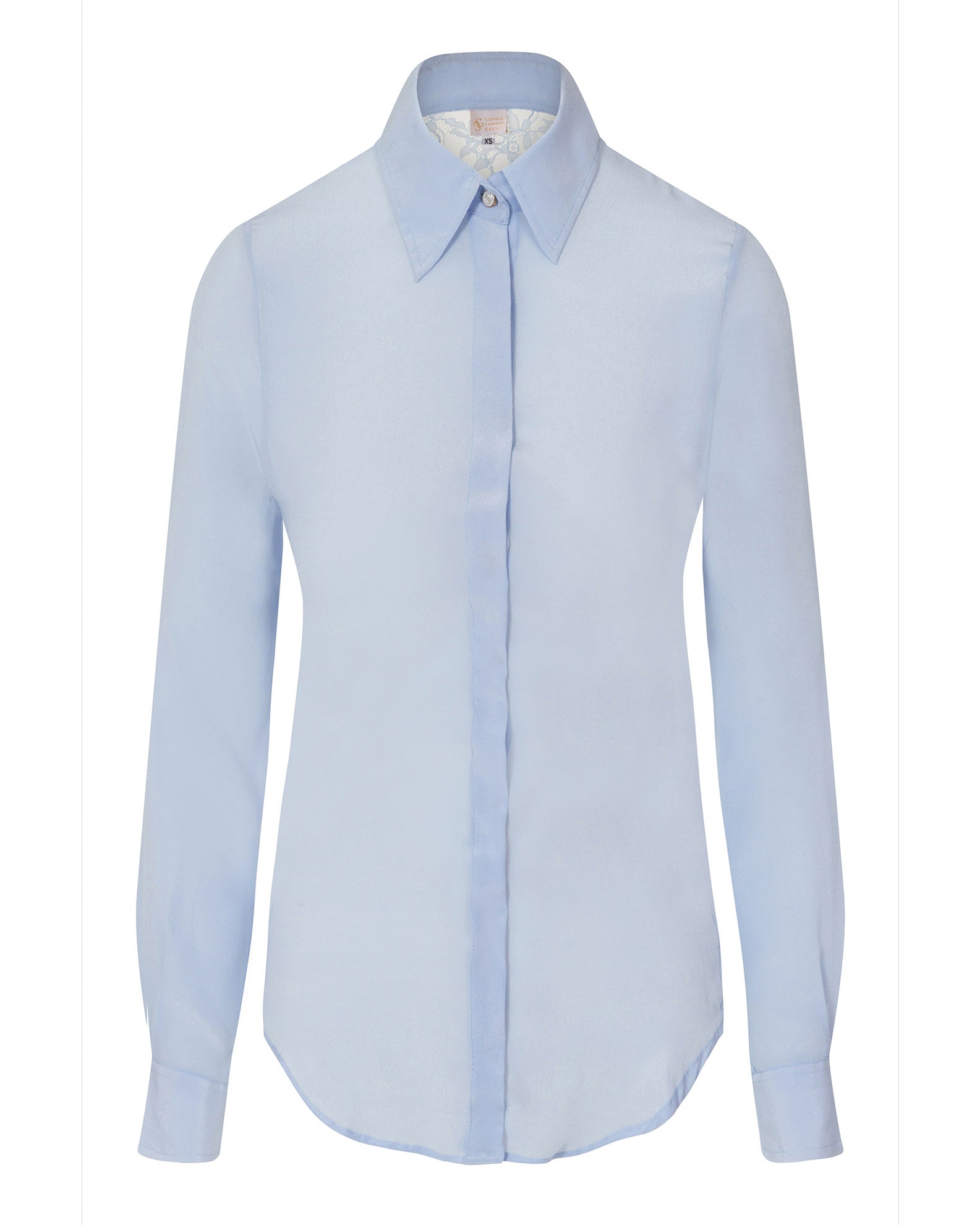 Sky Blue fitted Silk Shirt