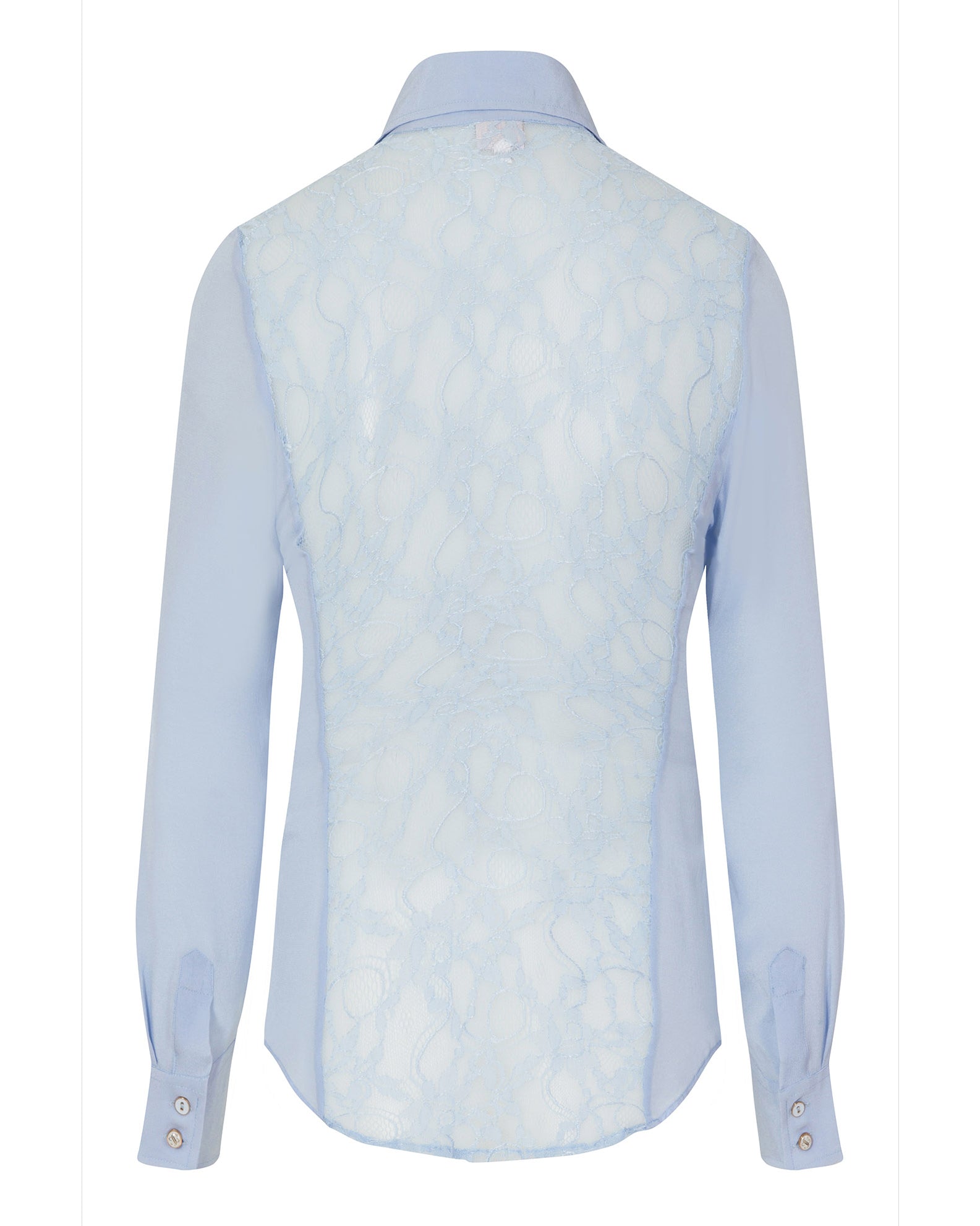 Sky Blue fitted Silk Shirt