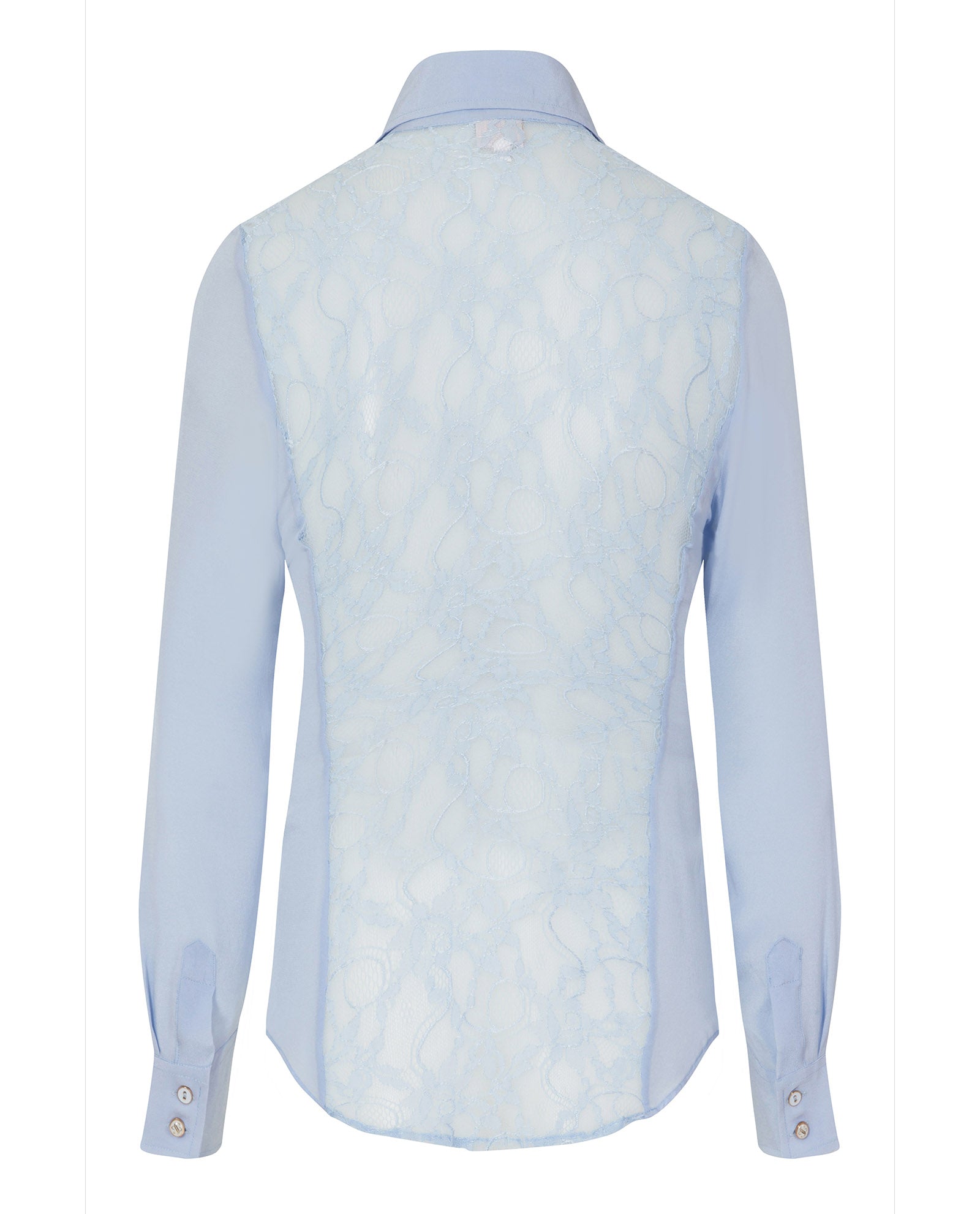 Sky Blue fitted Silk Shirt