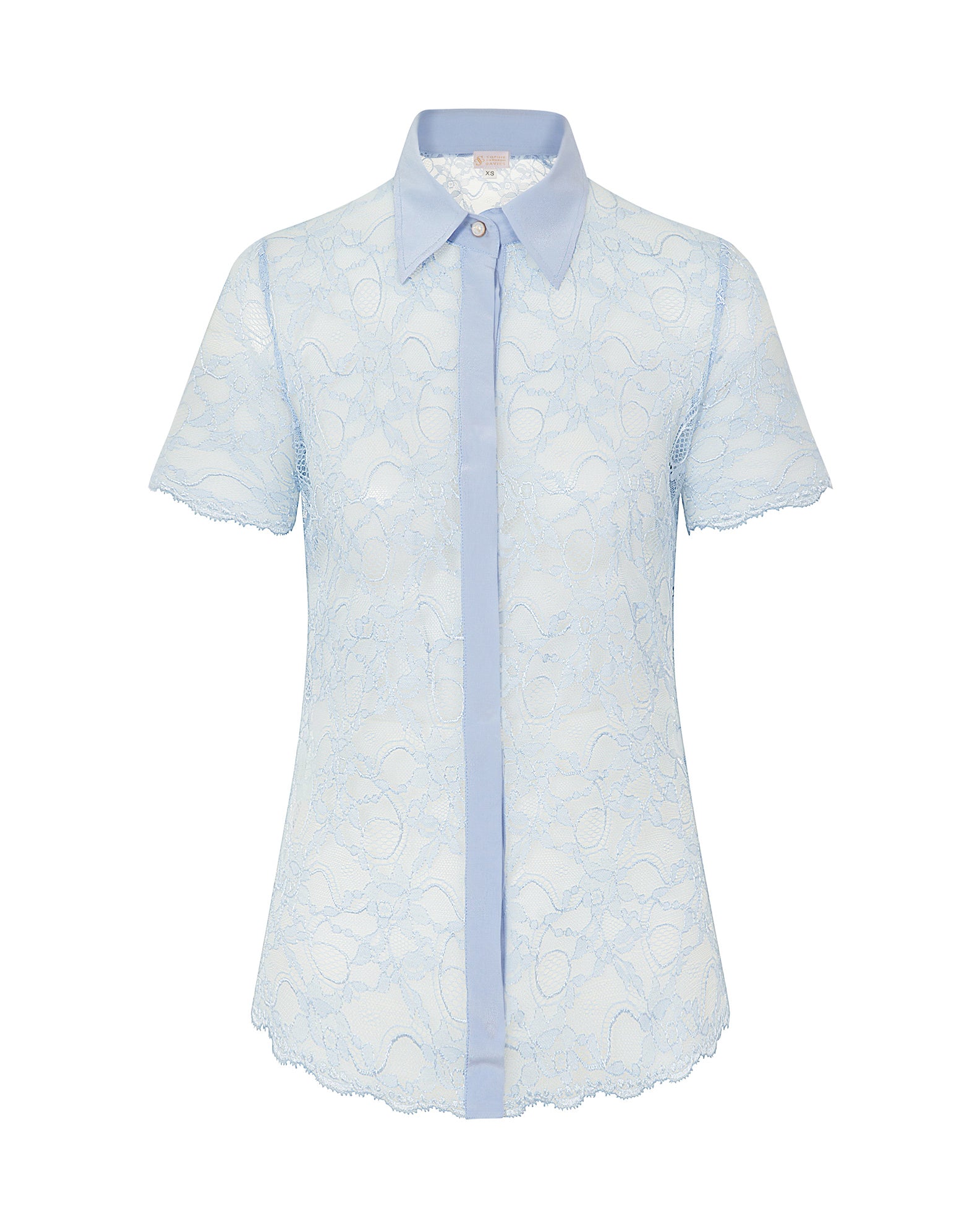 Lace Shirt Sky Blue