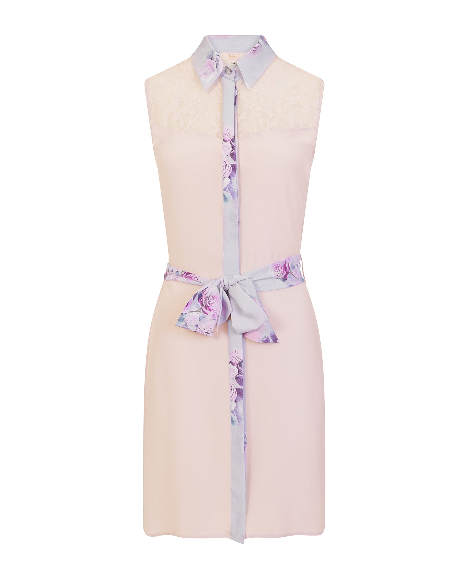 classic silk shirt dress soft peach