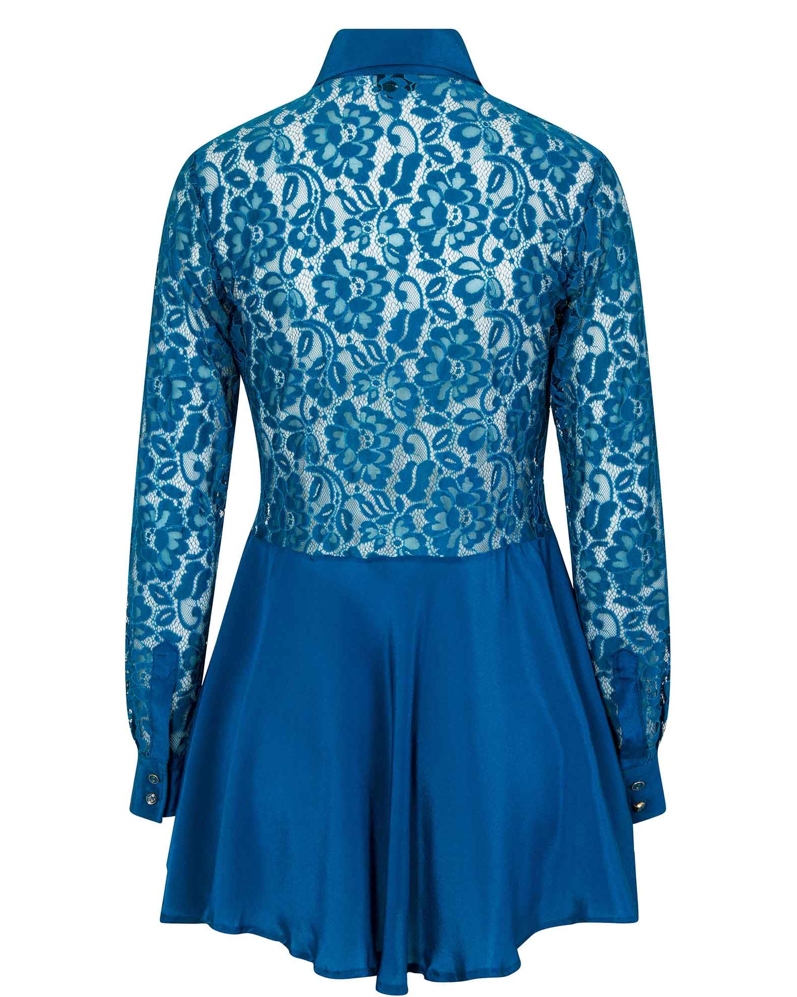 Lace Mini Dress Teal